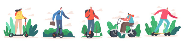 设置字符骑电动运输节省图片下载