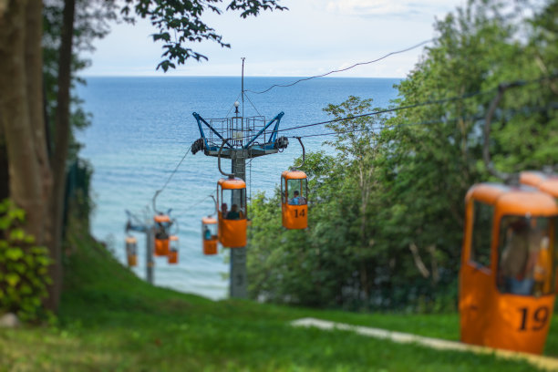 Svetlogorsk，前德国Rauschen，海滨度假小镇，Svetlogorsky区，加里宁格勒州，俄罗斯，波罗的海海岸，城市和海洋的风景图片下载