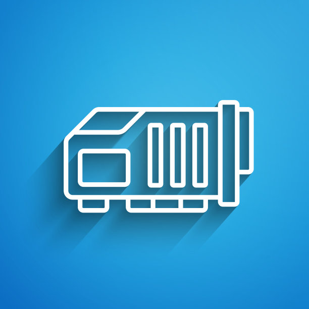 白线视频图形卡图标隔离上图片下载