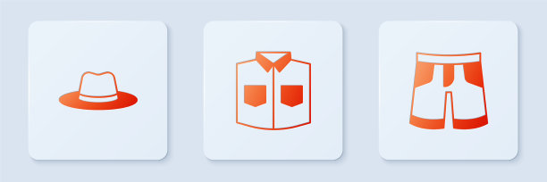 衬衫，男士帽，白色短裤或裤子图片下载