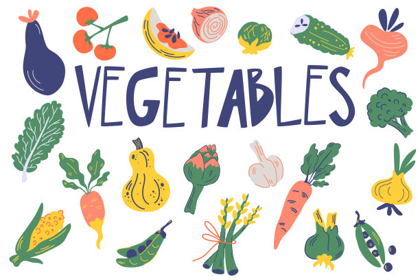 蔬菜集健康食品手绘新鲜图片下载