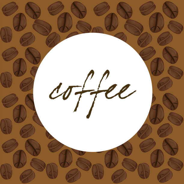 咖啡海报与咖啡色背景的咖啡豆图片下载