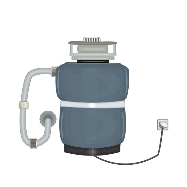 食物垃圾处理机被隔离在白色背景上。图片下载