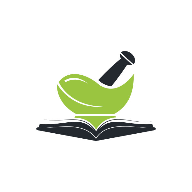 医药书矢量标志设计。医学研究标志设计理念。图片下载