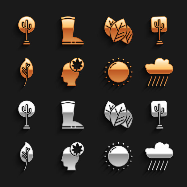 集人头与叶树云雨太阳图片下载