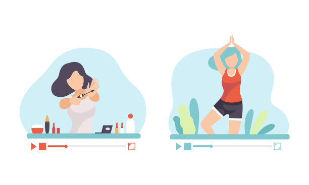 女性博主或视频博主制作视频内容图片下载