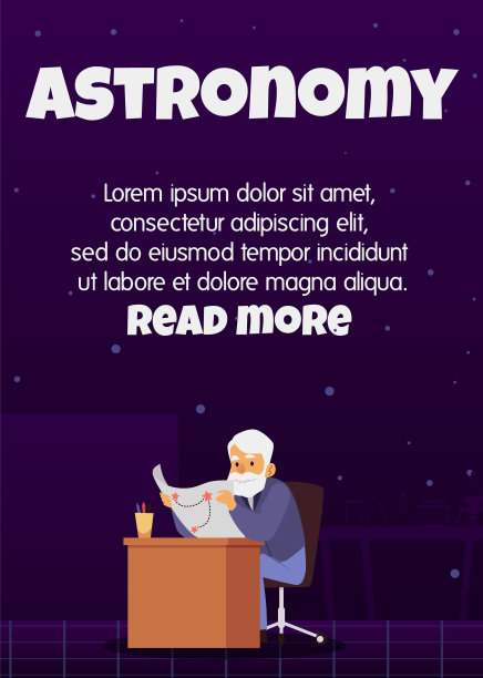 天文学网页横幅或海报与科学家图片下载