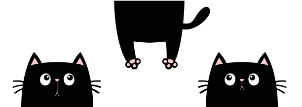 黑猫集滑稽脸头剪影看图片下载