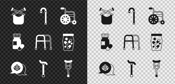 套针织手杖手杖轮椅图片下载