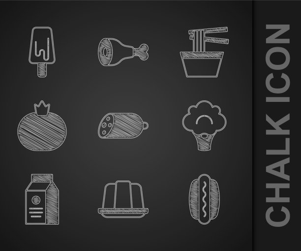 设置腊肠香肠果冻蛋糕热狗西兰花图片下载