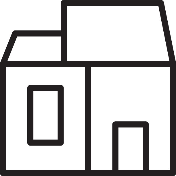 和标志屋轮廓风格图标完美图片下载