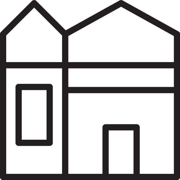 和标志屋轮廓风格图标完美图片下载