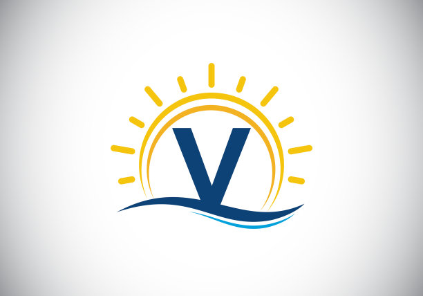 首字母v与抽象的太阳和图片下载