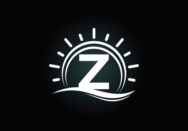 首字母z字母与抽象的太阳和图片下载