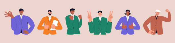 不同肤色的幸运商人图片下载