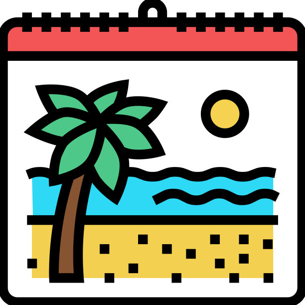 假期日历彩色图标图片下载