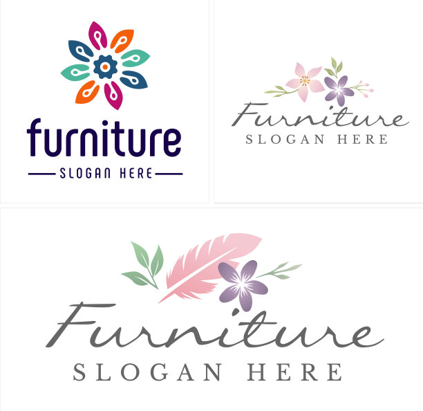 色彩缤纷的花朵绽放自然的标志设计图片下载