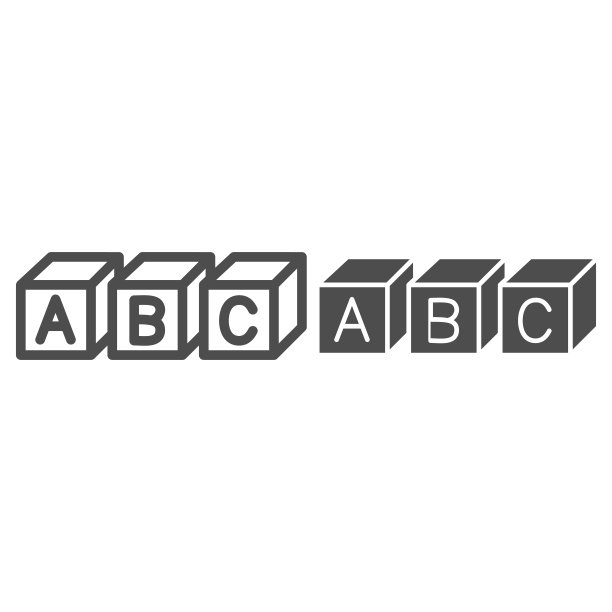 ABC字母方块，语言学概念，玩具方块矢量图标图片下载