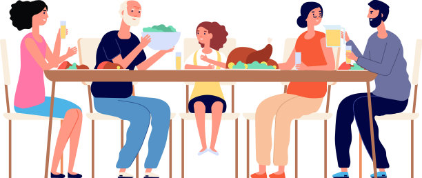 感恩节晚餐一家人聚在一起孤立无援图片下载