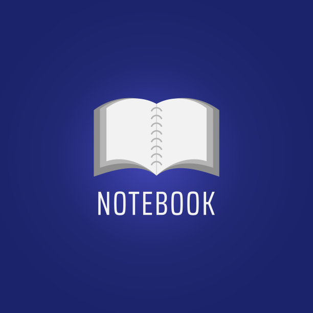 海军蓝开书半写实笔记本设计图片下载