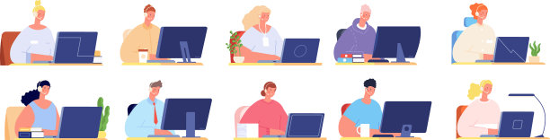 呼叫中心的人物从事客户服务工作图片下载