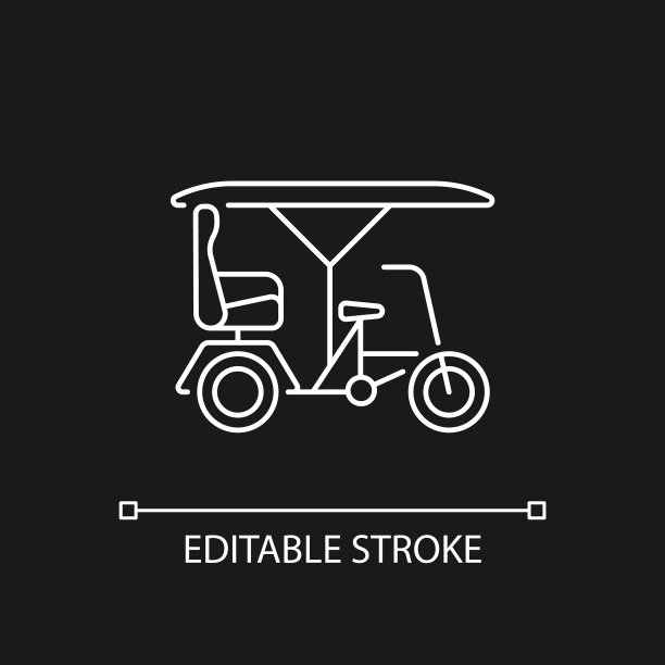 双的士白色线性图标为黑色主题图片下载