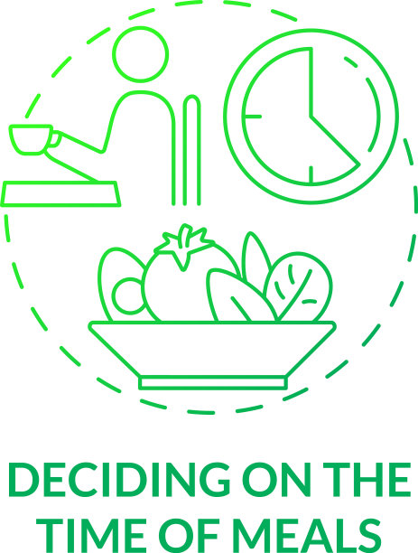 决定用餐时间的绿色梯度概念图片下载