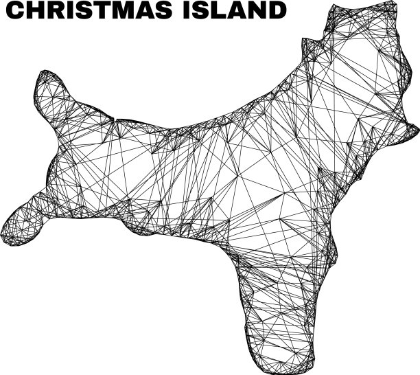 网不规则网格圣诞岛地图图片下载