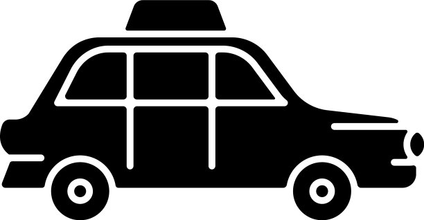 伦敦出租车黑色字形图标图片下载