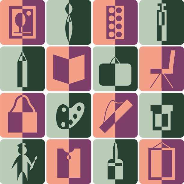 影子艺术家创造力图标集图片下载