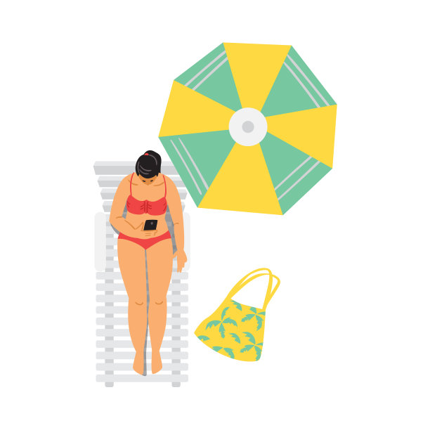 年轻女子在比基尼放松日光浴附近图片下载