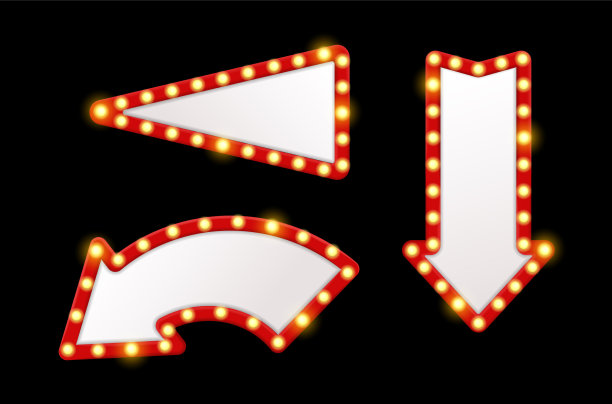 轻箭头指针闪烁复古设计标志图片下载