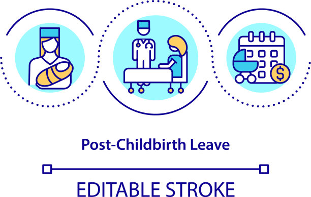 产后休假概念图标图片下载