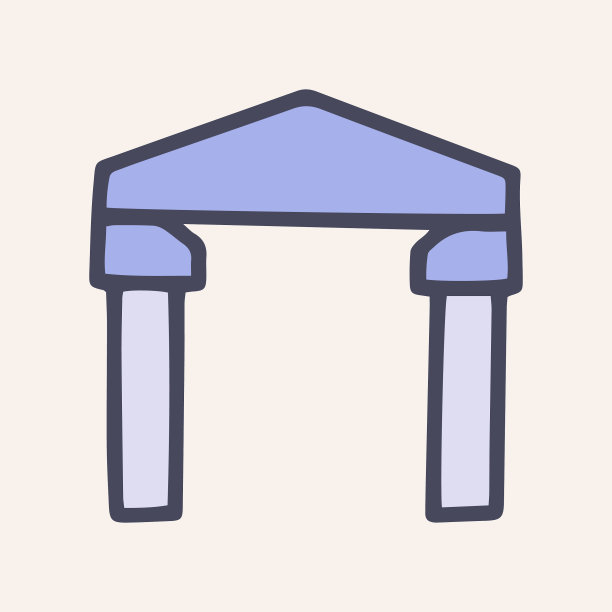 石拱彩色涂鸦简单的图标图片下载