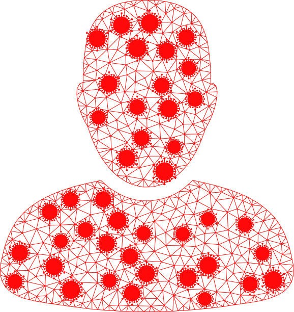用户多边形网格图形与冠状病毒图片下载