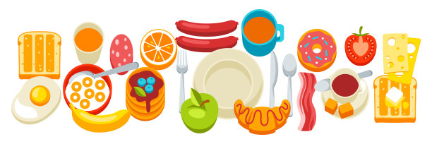 健康早餐的背景是各种各样的食物和图片下载