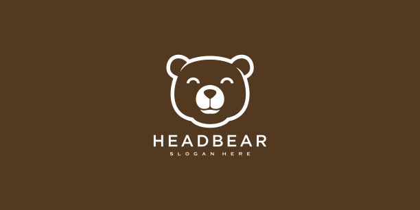 头熊标志设计线条风格图片下载