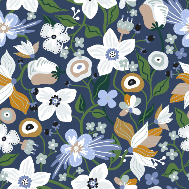 无缝图案与花朵创意绽放图片下载