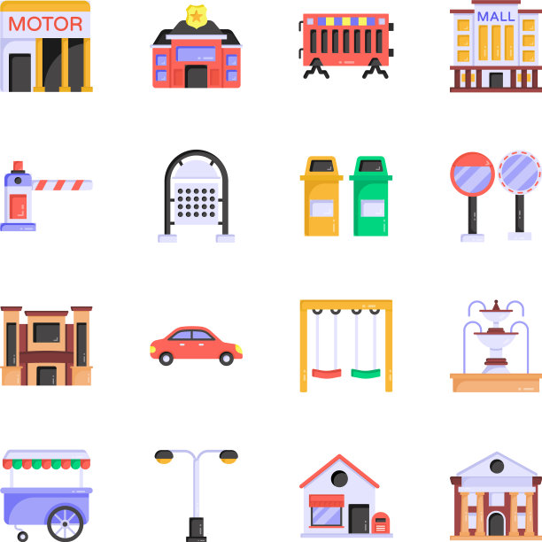 建筑平面图标包图片下载