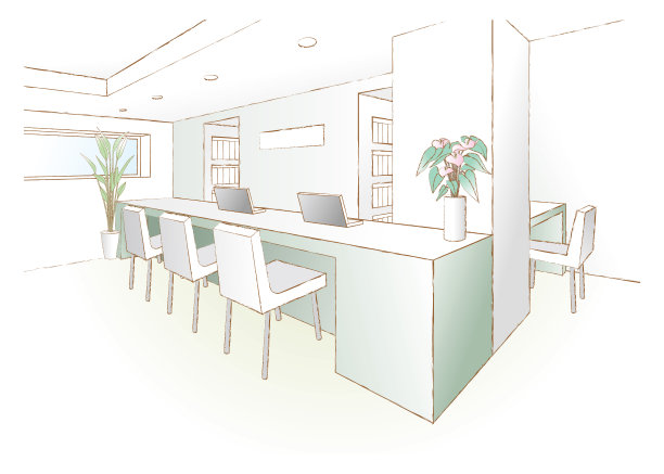 矢量插图的办公室。图片下载