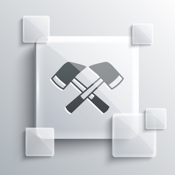 灰色消防斧图标孤立在灰色图片下载