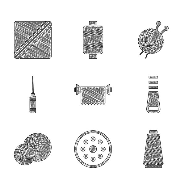 设置纺织面料卷缝钮扣线图片下载