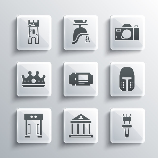 设置博物馆建筑火炬火焰中世纪铁图片下载