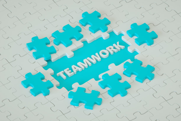 团队合作短语，拼图图片下载