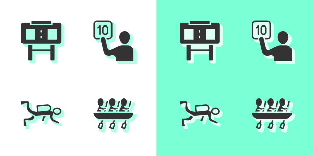 设置独木舟赛艇队体育运动机械图片下载