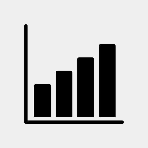 柱状图图标在固体风格的任何项目图片下载