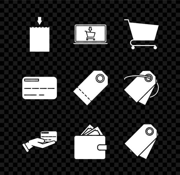 把纸购物袋购物车放在屏幕上图片下载