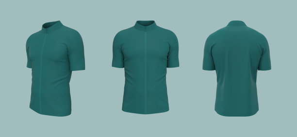 空白的自行车运动衫模型在前面，侧面和后面图片下载