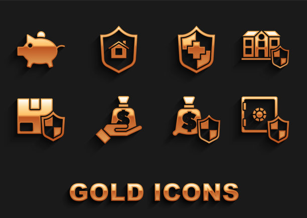 把钱放在手里的房子和盾牌安全图片下载