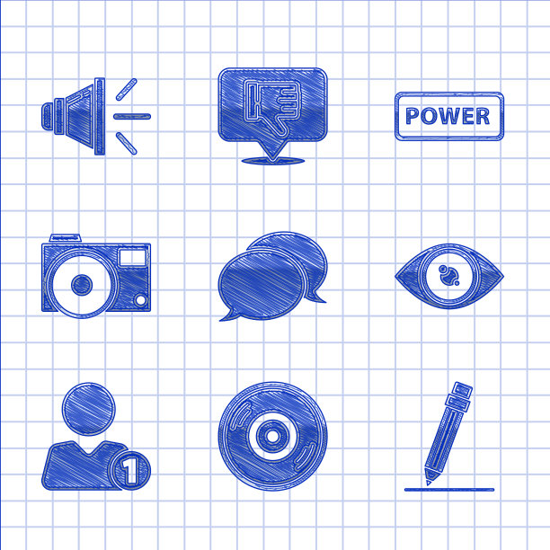 设置语音泡泡聊天乙烯基磁盘铅笔图片下载